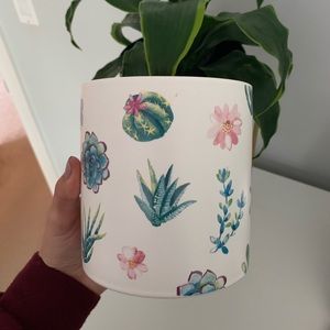 Floral Plant Pot Indigo